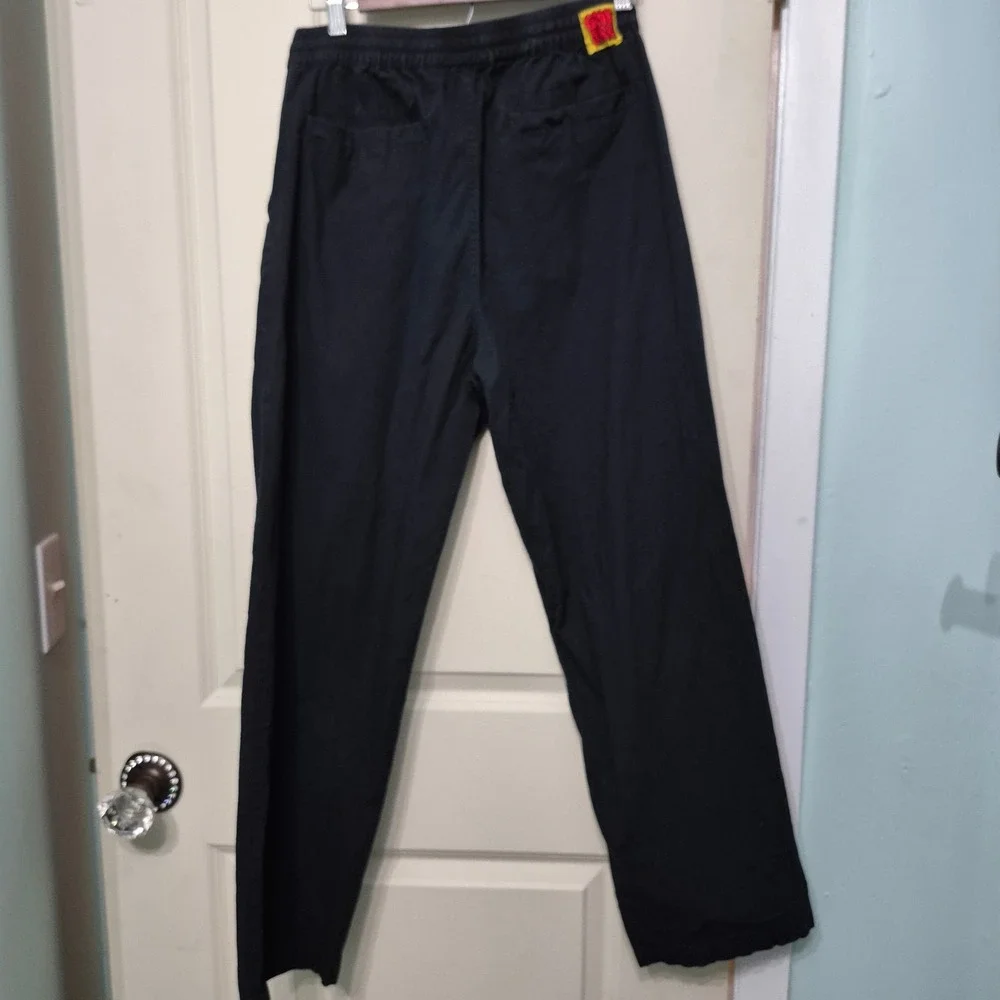 Empyre Black Elastic Waist Drawstring Skate Pants Mens Medium‎ Relaxed Straight